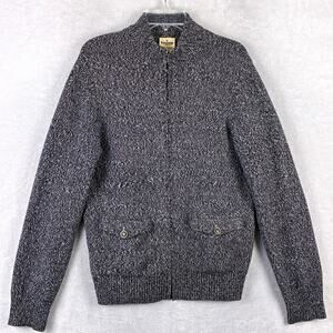 Triumph Motorcycles Sweater Men M Gray Full Zip Embroidered Marled Biker Classic